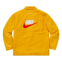 جاكيت عمل Supreme FW18 x Nike بسحاب مزدوج مبطن بلون الخردل SUP-FW18-535