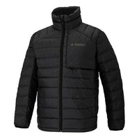 جاكيت رجالي adidas Tx Lt Gdwn Jkt بلون سادة للتدفئة الرياضية أسود HE3686