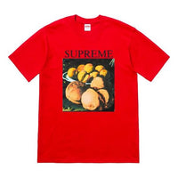 تي شيرت Supreme FW18 Still Life مطبوع عليه صورة شخصية باللون الأحمر بأكمام قصيرة للجنسين SUP-FW18-021