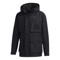 جاكيت adidas 3in1 Down Jkt متعدد الجيوب للرياضات الخارجية قابل للفصل وذو غطاء رأس أسود GP2916