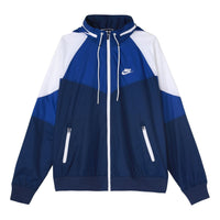 Men's Nike Casual Windproof Hooded Blue Jacket AR2210-492