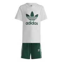 (PS) طقم شورت وقميص adidas Adicolor "أبيض وأخضر غامق" IB8663