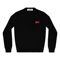 (WMNS) COMME des GARCONS PLAY V-Neck Pullover Two Emblems 'Black' AZ-N055-051-1