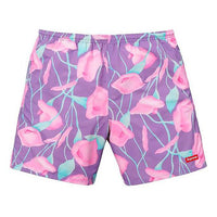 شورت قصير كاجوال من النيلون من Supreme SS18 مائي بنقشة زهور للجنسين، بنفسجي SUP-SS18-10433