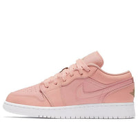 (GS) حذاء Air Jordan 1 Low "مبيض مرجاني" رقم 554723-615