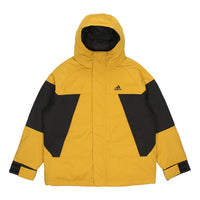 جاكيت أديداس Cb Bos Logo Jkt Contrast Color Stitching Hooded Down Jacket أصفر H23091