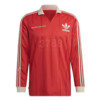 Men's adidas originals Mrc Ls Chest Printing Sports Long Sleeves Red T-Shirt HN1677