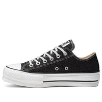 (WMNS) Converse Chuck Taylor All Star Lift Glitter Low Top Thick Sole 'Black White' 566282C