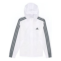 (WMNS) adidas Essentials 3-Stripes Windbreaker مقاسات آسيا "أبيض وأسود" H10243