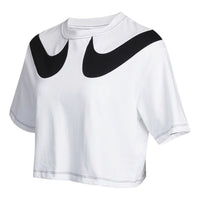 (WMNS) Nike Sportswear Swoosh Short Round Neck White DD5591-100