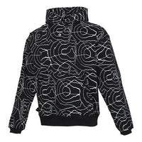 بلوفر رجالي من Converse Athleisure كاجوال رياضي بطباعة Splash Ink مع غطاء رأس مبطن بالصوف مطبوع بالكامل 10022229-A01