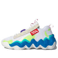 حذاء adidas Exhibit B مقاوم للتآكل ومضاد للانزلاق باللون الأبيض والأخضر والأزرق GZ9552