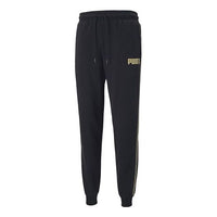 بنطال رياضي محبوك مطبوع عليه شعار PUMA Metallic Nights Tape للرجال باللون الأسود 587142-01