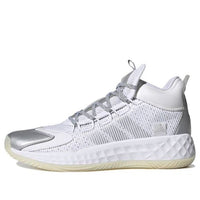 حذاء adidas Pro Boost Mid باللون الأبيض الفضي المعدني FW9511