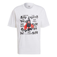 adidas originals Artist Tee Ss Cartoon Dragon Printing Casual Sports Short Sleeve White HA4700