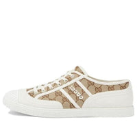 حذاء رياضي من قماش Gucci GG بلون "Beige Ebony" 759055FAC199756