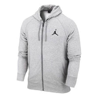 جاكيت رياضي بغطاء رأس من Air Jordan مبطن بالصوف لكرة السلة، رمادي اللون، 845861-063