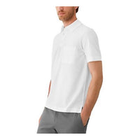 Men's HERMES SS21 H Solid Color Short Sleeve Button Polo Shirt White H072325HA90