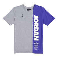 حذاء Air Jordan Alphabet Logo Colorblock برقبة دائرية وأكمام قصيرة باللون الرمادي "رمادي أزرق" BQ0239-091