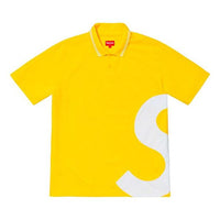 قميص بولو Supreme SS19 S Logo Polo Side S Logo Polo Shirt للجنسين باللون الأصفر SUP-SS19-10390