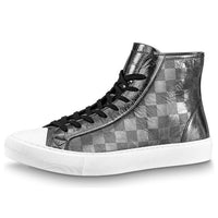 حذاء رياضي من LOUIS VUITTON Tattoo Ankle Sneakers بنقشة مربعات فضية 1A90F1