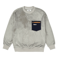 Palace FW21 ULTIMO Fleece Pocket Drop Shoulder Crew Sweater 'Grey' P21CS123