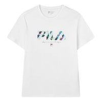 حذاء رياضي رجالي أبيض مطبوع عليه شعار FILA F11M128105F-WT