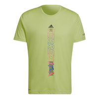 adidas Contrasting Colors Alphabet Printing Round Neck Short Sleeve Green H11680
