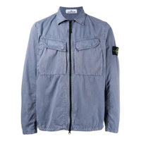 STONE ISLAND Brushed Cotton Canvas Zip Overshirt 'Dark Blue' 7715101WN-V0124