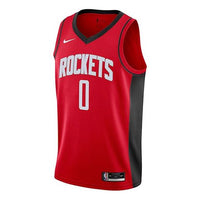 قميص كرة السلة الرياضي Nike Nba SW Fans Edition 20 Season Houston Rockets Westbrook 0 للرجال باللون الأحمر CW3666-657