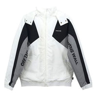Men's Vans Contrast Color Stitching hooded Athleisure Casual Sports Jacket White VN0A49K2YB2
