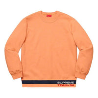 Supreme SS19 Rib Stripe Crewneck Round Neck Pullover Unisex Orange SUP-SS19-10091