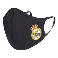 أغطية وجه أديداس ريال مدريد، عبوة من 3 قطع، مقاس M/L، لون أسود، HB5042
