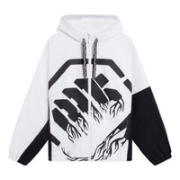 Li-Ning BadFive Big Logo Full Zip Hooded Jacket 'White Black' AFDS569-6