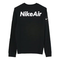 Nike Casual Sports Round Neck Logo Long Sleeves Black CU7629-010