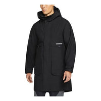 جاكيت Air Jordan Gore-Tex 2 في 1 للرجال قابل للفصل والتدفئة بغطاء رأس وجيوب كبيرة مبطن باللون الأسود DC0063-010