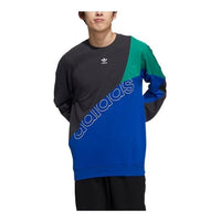 بلوفر رجالي من adidas originals بتصميم Colorblock مطبوع عليه شعار، برقبة دائرية، وأكمام طويلة، HF5944