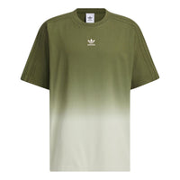 adidas Clover Gradient Loose Casual T-Shirt 'Green White' JG1523