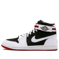 حذاء Air Jordan 1 ذو الحزام العالي "أبيض وأسود وأحمر" 342132-101