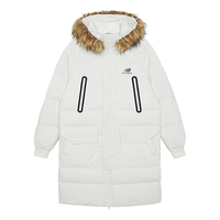 New Balance Fur Collar Warm Windproof Down Jacket 'White' AMJ14321-NMC