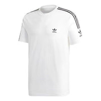adidas originals Tech Tee Contrasting Colors Round Neck Sports Short Sleeve White FT8752