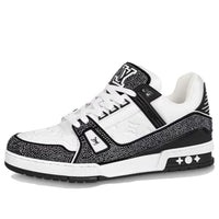 LOUIS VUITTON LV Trainer Sneakers 'Black White Rhinestones' 1ABM04