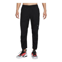 بنطال رياضي رجالي من Nike Dri-Fit بلون سادة مع شعار مطرز ورباط، أسود DQ4823-010
