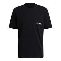 تيشيرت رياضي كاجوال برقبة دائرية وأكمام قصيرة وشعار adidas originals Adv Pkt Logo Teeee أسود GN2363