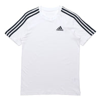 adidas M 3s Sj T Sports Training Stripe Round Neck Short Sleeve White GL3733