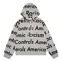 Denim Tears x Arthur Jafa Systemic Racism Controls America Zip Up Hoodie 'Grey White' 014-016-123