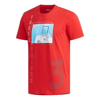adidas neo M Cs Ris Tee Sports Short Sleeve Red EJ7068