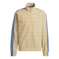 جاكيت رياضي كاجوال من adidas originals Mw Tt بياقة واقفة منقوش، لون بيج GN3795
