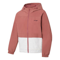 (WMNS) سترة رياضية فضفاضة بغطاء رأس من سلسلة Li-Ning Gym "وردي" AFDS010-2