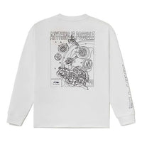 قميص رياضي أنيق من سلسلة Li-Ning Sports مطبوع عليه شعار "أبيض وأسود" AHSS019-1